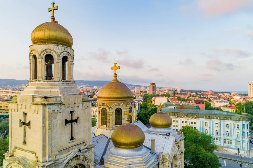 Aerial drone view of the Cathedral of the Assumption in Varna, Bulgaria. (Photo: Media Trading Ltd)