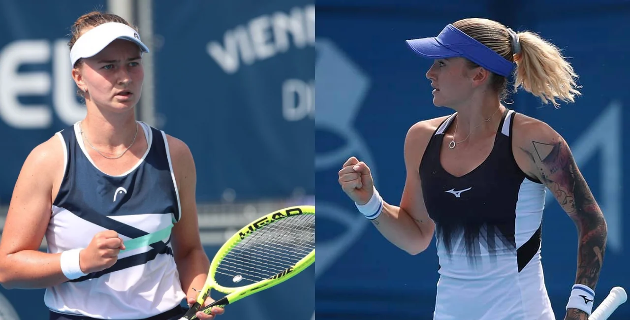 Barbora Krejčíková (left) and Tereza Martincová (right) at the 2021 Prague Open. Photo: Facebook / Livesport Prague Open