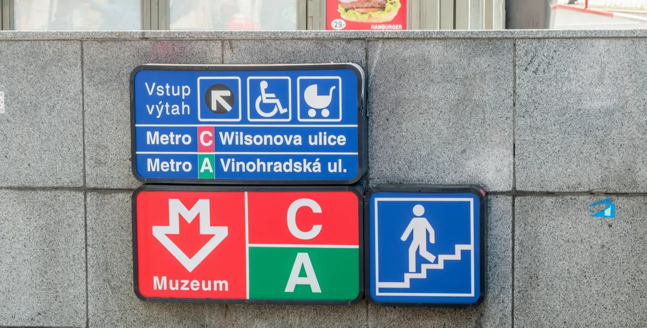 Entrance to Prague's Muzeum metro station. Photo: iStock / RobsonPL