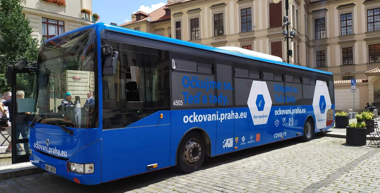 Prague's new vaccination bus. (Photo: Raymond Johnston(