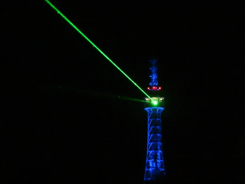 Laser at the Petřín Tower. (Photo: Raymond Johnston)