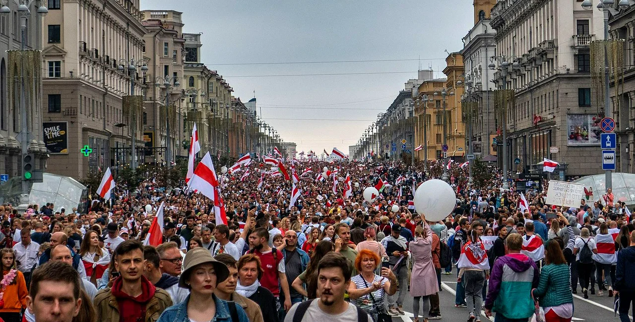 Protest in Belarus against Lukashenko on Aug. 23, 2020. (Photo: Wikimedia commons,  CC BY-SA 3.0)