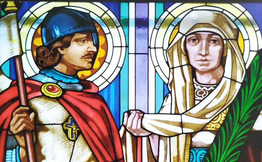 St Wenceslas and St Ludmila on a stained glass window. (Photo: Raymond Johnston(