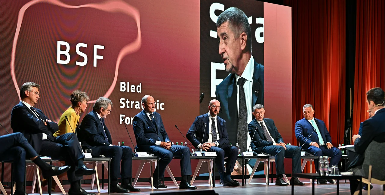 Prime Minister Andrej Babiš at the Bled Strategic Forum (Photo viat Twitter @BledStratForum).