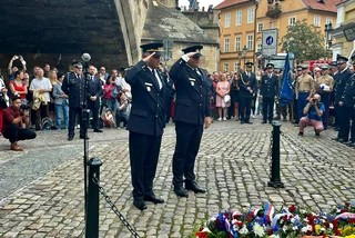 James Manahan at Prague's 9/11 memorial. Photo: Facebook / HZS Praha