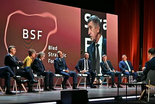 Prime Minister Andrej Babiš at the Bled Strategic Forum (Photo viat Twitter @BledStratForum).