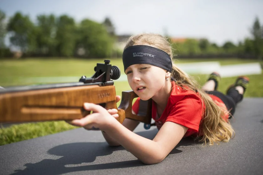 Kids have the chance to try a wide variety of sports at the Wannado Festival, including biathlon.