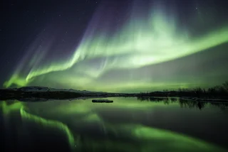 Aurora borealis over Thingvellir National Park in Iceland. Photo: