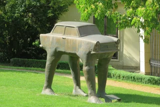 Czech sculptor David Černý’s three-ton bronze Trabant is getting a new home