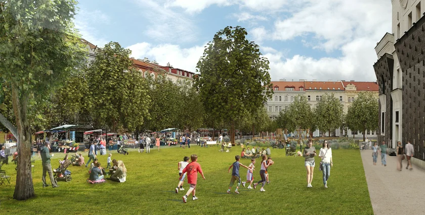 Visualization of náměstí Jiřího z Poděbrad. (Photo: MCA atelier)