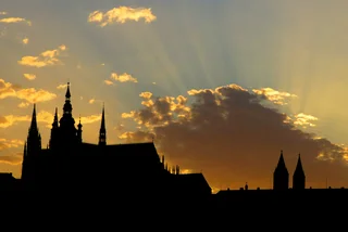 Sunset behind St. Vitus Cathedral. (Photo: Raymond Johnston)