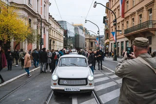 Yesterday saw crowds descend on Prague to celebrate and demonstrate. Photo: Trabant/David Stejskal