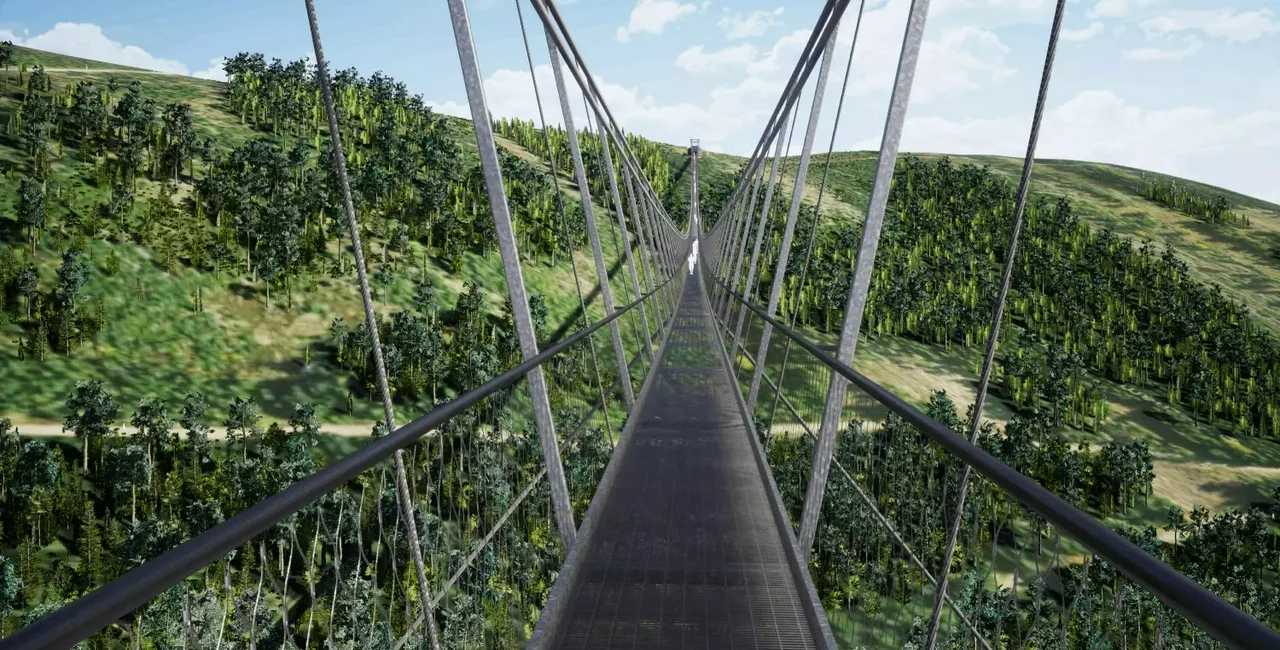 Visualization of the suspension bridge in Dolní Morava, which will be the world's longest / photo via kudyznudy.cz