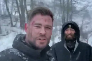WATCH: Aussie action star Chris Hemsworth's snowy Prague train ride