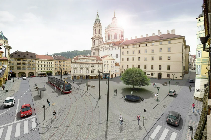 Plan for the lower part of Malostranské náměstí. (Photo: IPR Praha)