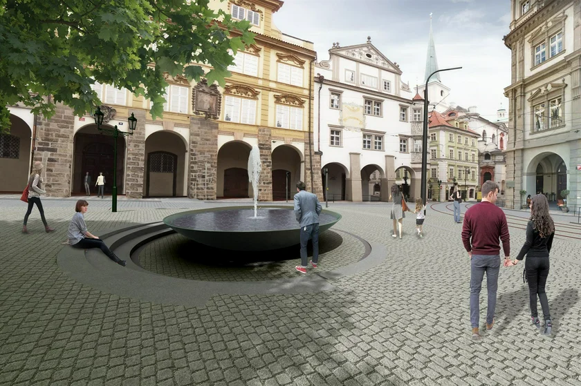 Planned fountain for the lower part of Malostranské náměstí. (Photo: IPR Praha)