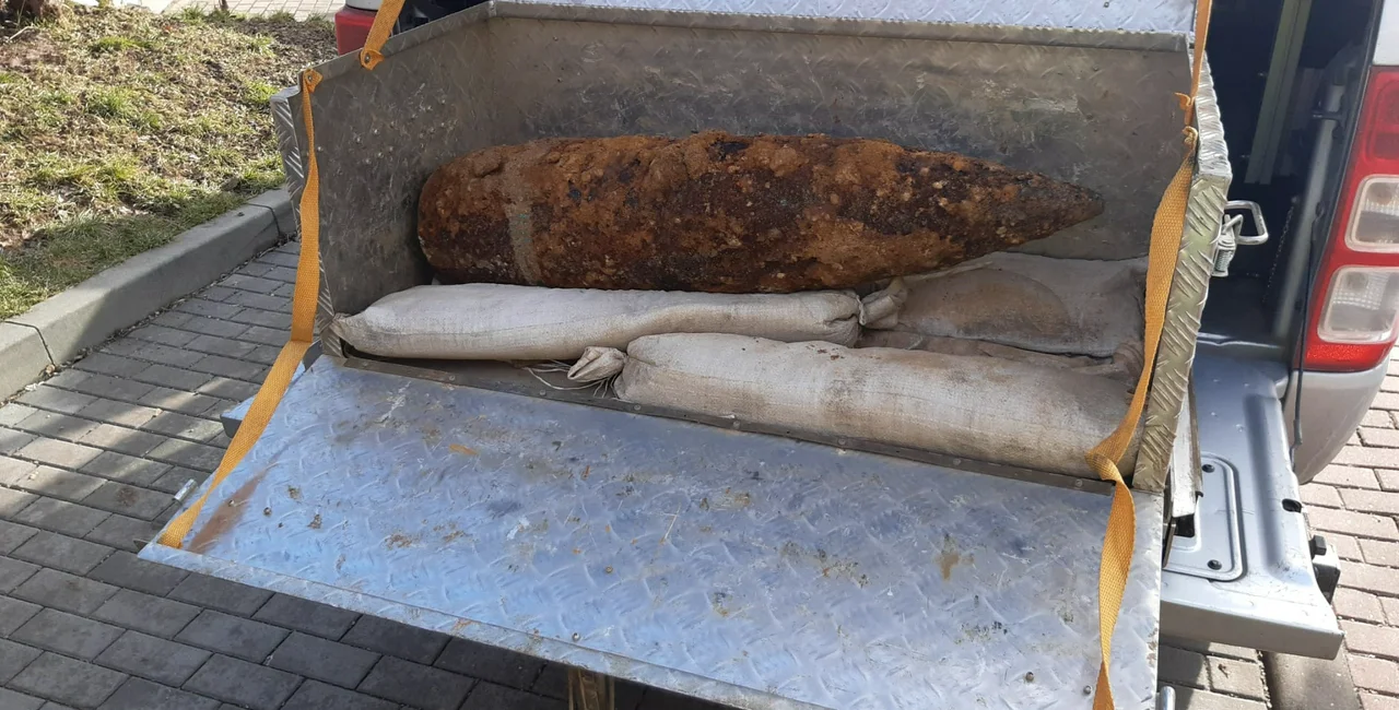 An unexploded WWII bomb was found in Brno / photo via Twitter, Policie ČR