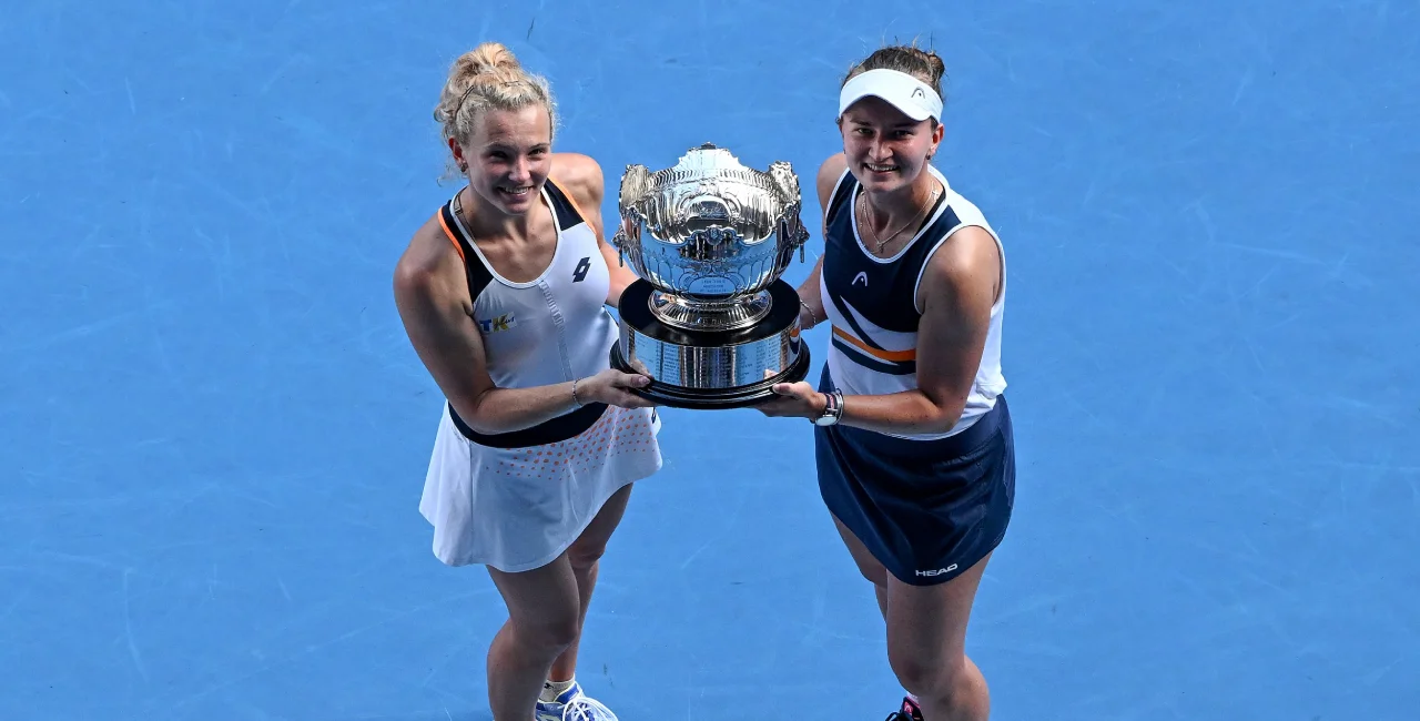 Kateřina Siniaková and Barbora Krejčíková in Melbourne. Photo: Twitter / WTA