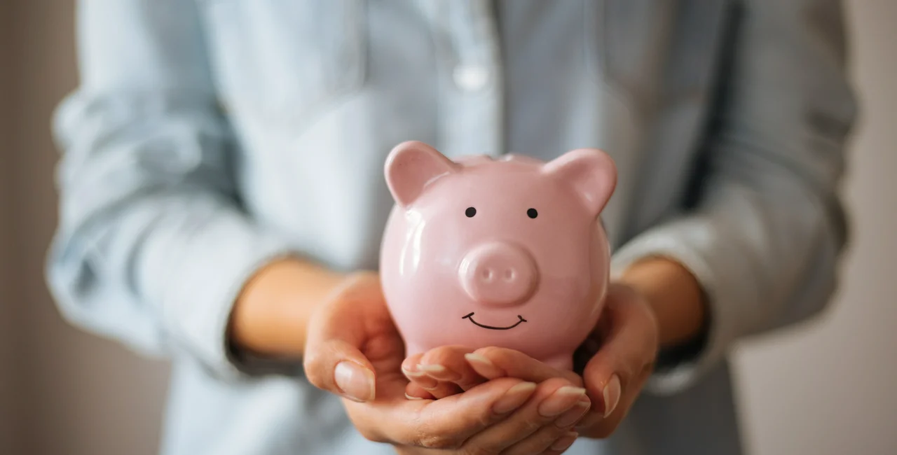Woman holding a piggy bank. Photo: iStock / agrobacter