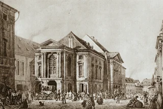 Estates Theatre in the 19th century by Vincenc Morstadt. Public domain.