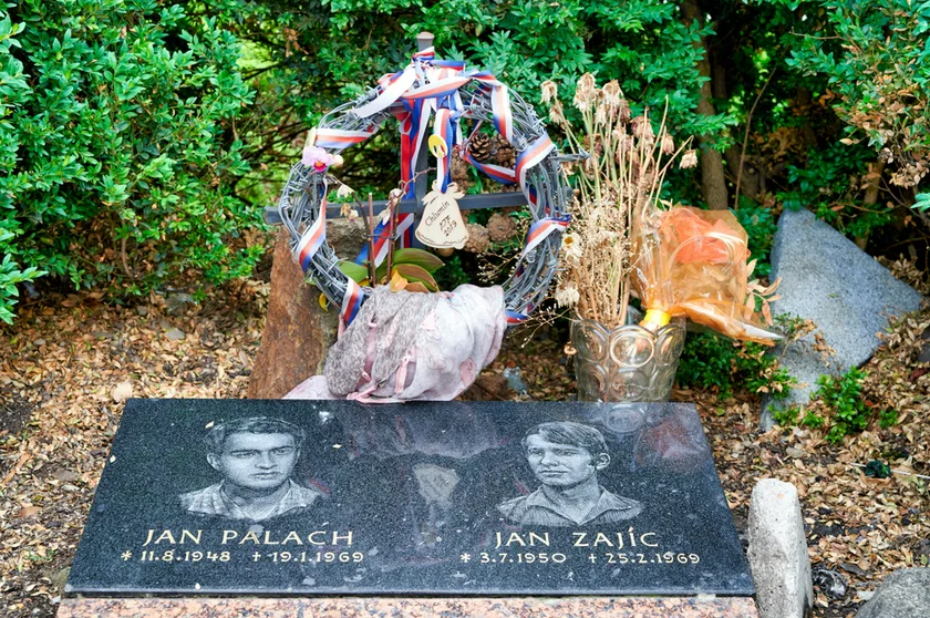 Etched stone plaque for Jan Palach and Jan Zajíc. Photo: CzechTourism.
