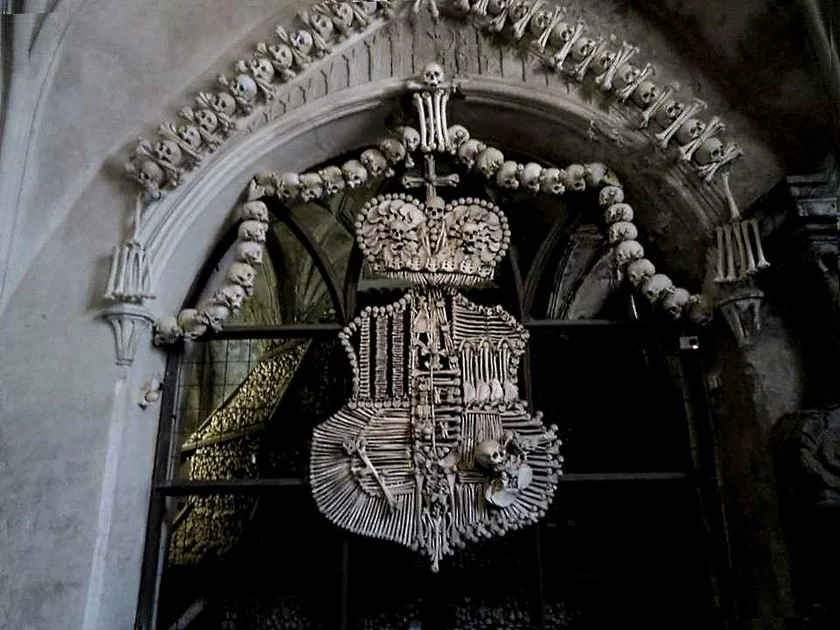 Schwarzenberg coat of arms made from bones. (Photo: Raymond Johnston)