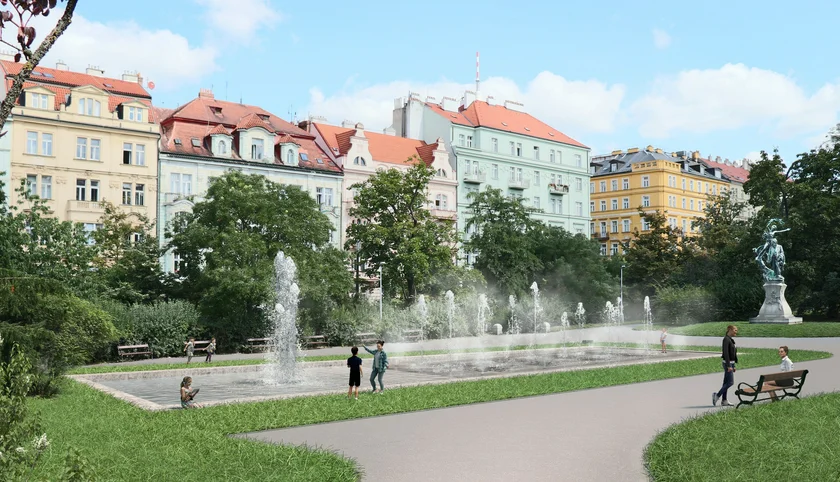 Visualization for renovations at Svatopluk Čech Park. Photo: Facebook / Prague 2