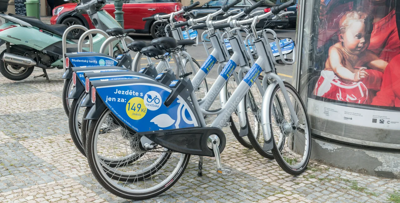Shared biked downtown in Prague. Photo: iStock, RobsonPL.