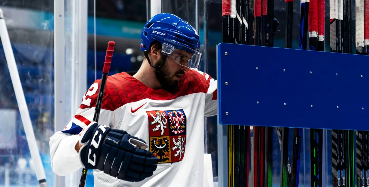 The Czech Republic's Michael Špaček during the Olympic game against ROC. Photo: Facebook / Česká hokejová reprezentace