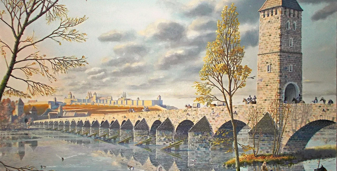 Visualization of the Judith Bridge by Lubomír Herc, 1899. Public domain.