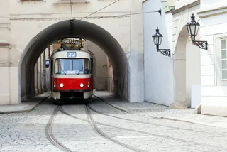 Photograph Prague’s tram 22 on Feb. 22, 2022, at 22:22