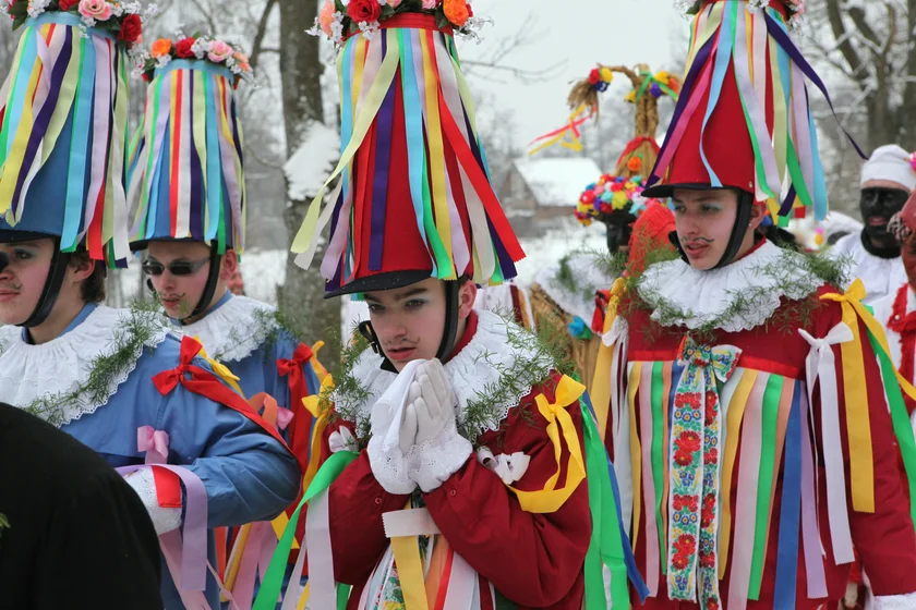 Ribbon covered Masopust costume near Pardubice. Photo: iStock, wrangel.