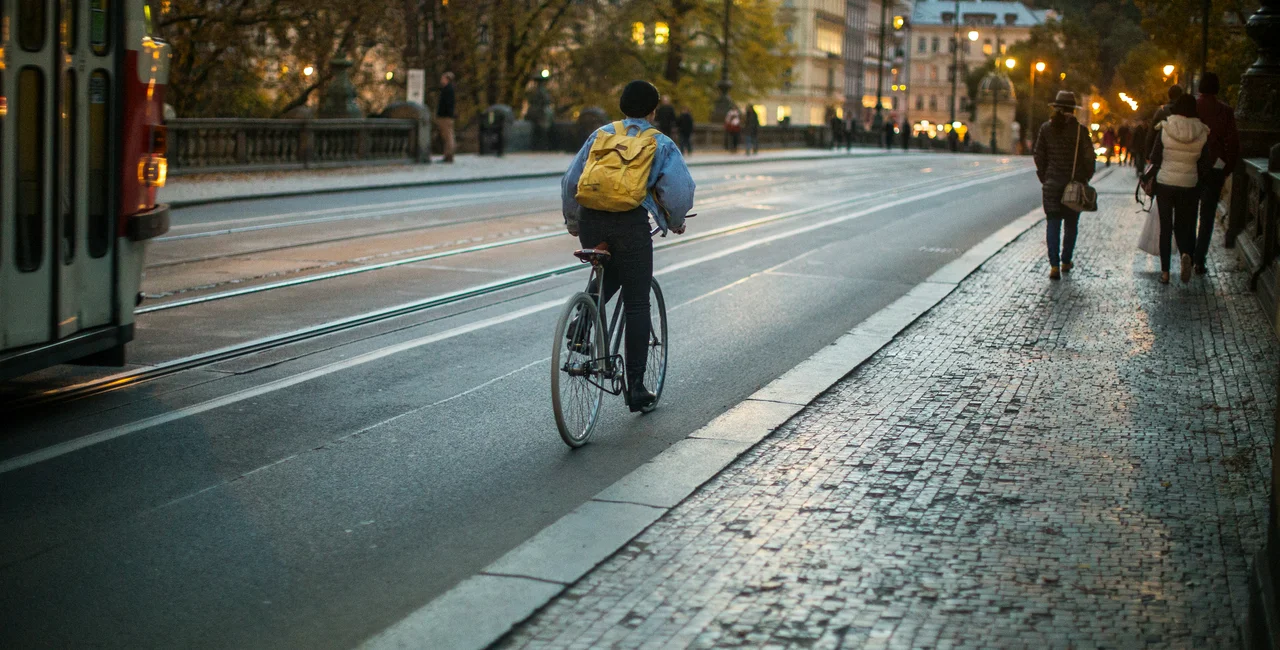 Cyclist in Prague. Photo: iStock, cipella.