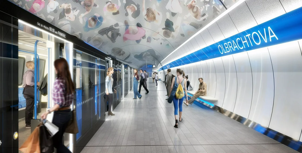 Design for the metro D station at Olbrachtova. Photo: IPR Praha