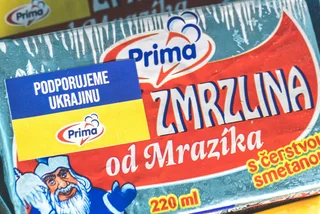 Label on the Ruská zmrzlina pacakge. Photo: Bidfood Czech Republic.