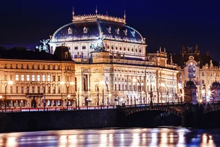 Prague's National Theatre by night, iStock / frantic00