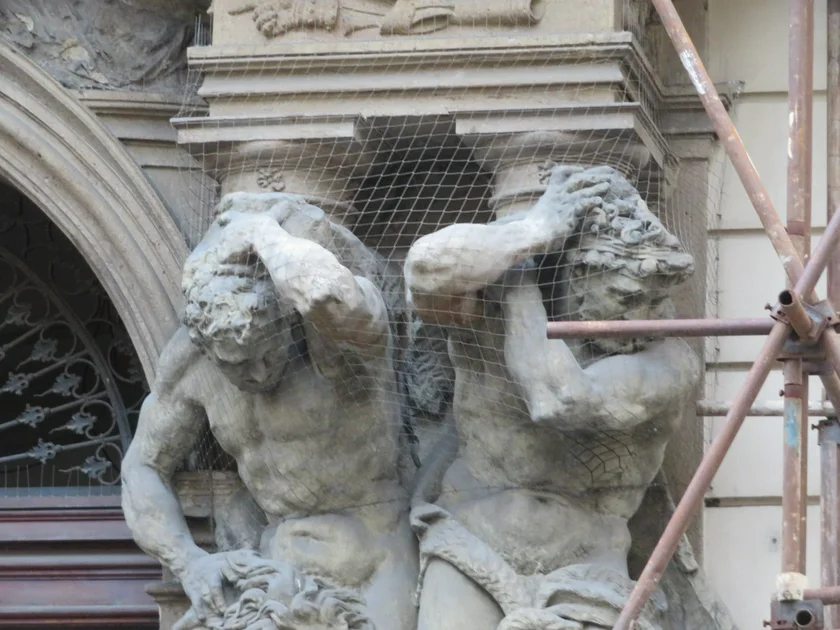 Detail of the Atlantean figures at Clam-Gallas Palace. Photo: Raymond Johnston