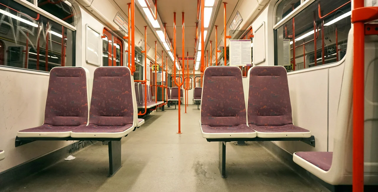 Interior of a Prague metro train. Photo: iStock, MartinPrague.