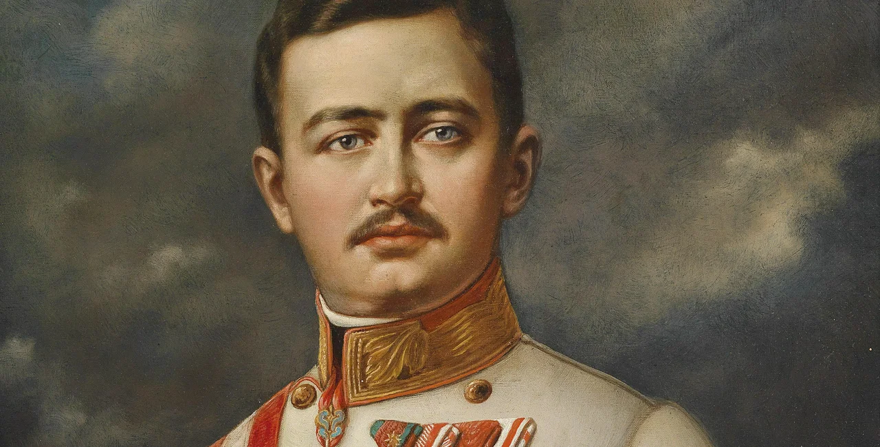 Painting of Karl I of Austria, detail.  By Theodor Mayerhofer, 1917, public domain.