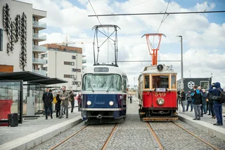 Prague's newest tram line opens with retro and historic vehicles