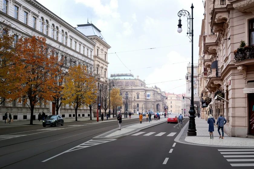 Visualization of changes to Smetanovo nábřeží. Photo: City of Prague