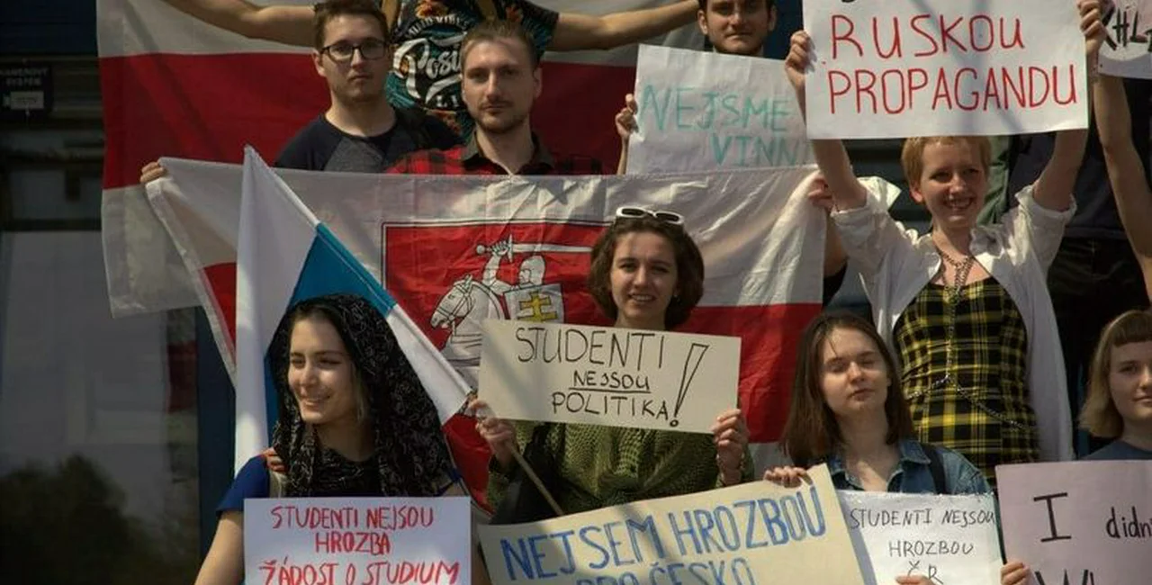 Belarusians and Russian students in Czechia protest against being labelled as security threat.