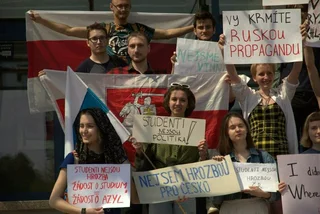 Belarusians and Russian students in Czechia protest against being labelled as security threat.
