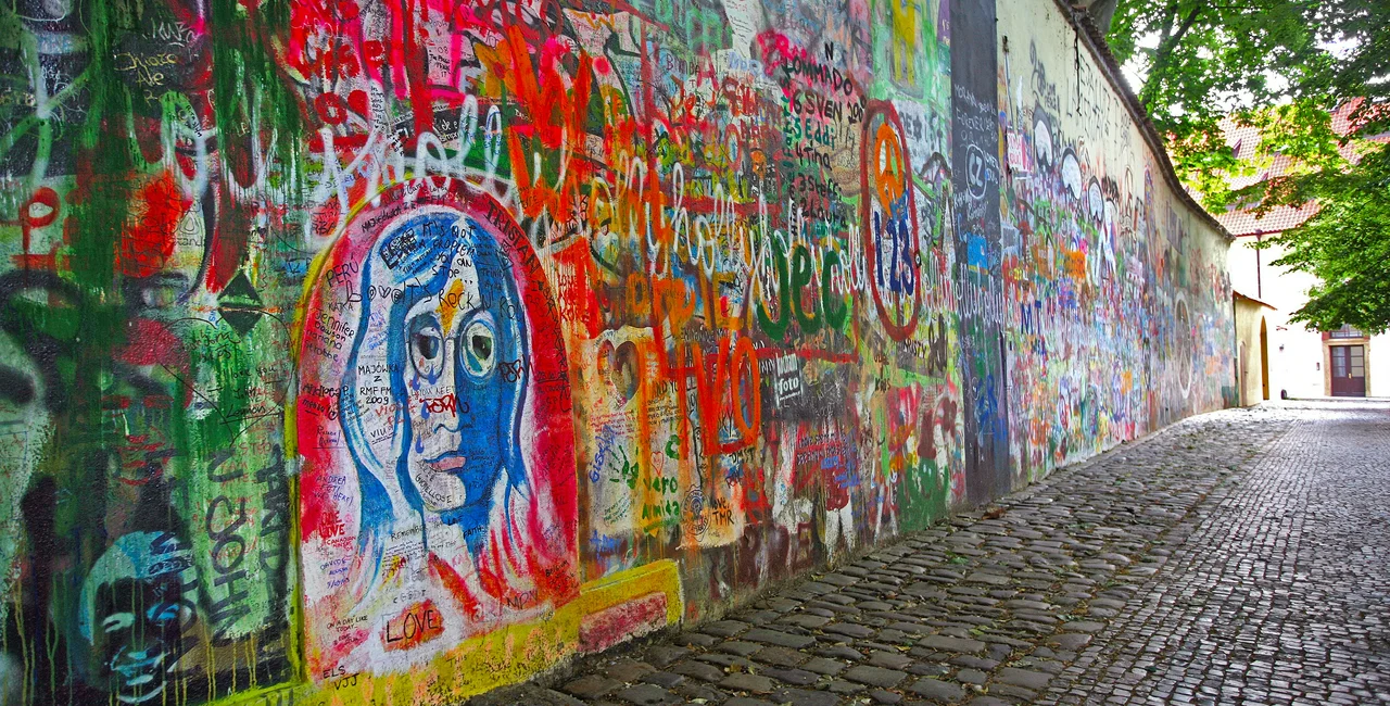Prague's Lennon  Wall in 2009. Photo: iStock / kiwisoul