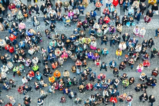 Crowd in Prague's Old Town Square. Photo: iStock, borchee.