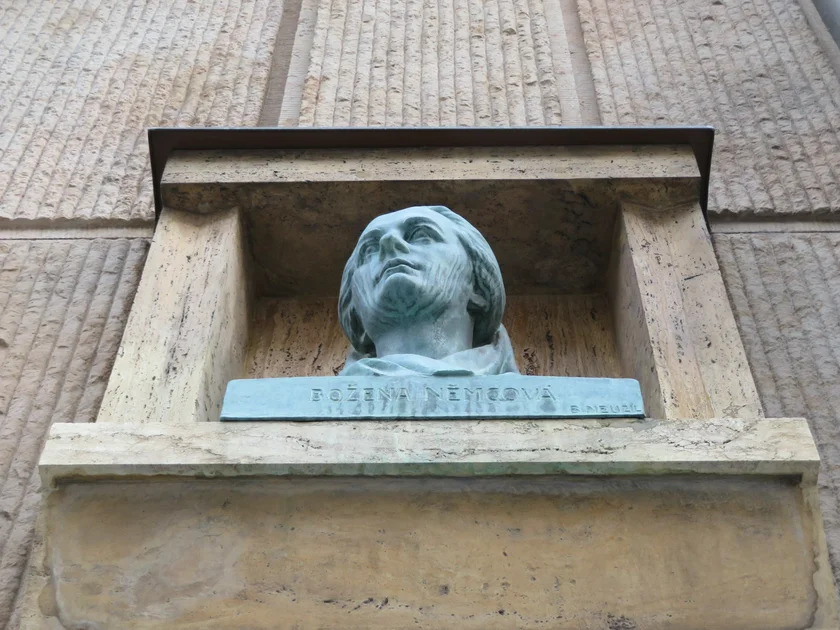 Bust of Božena Němcová on Na Příkopě Street. Photo: Raymond Johnston