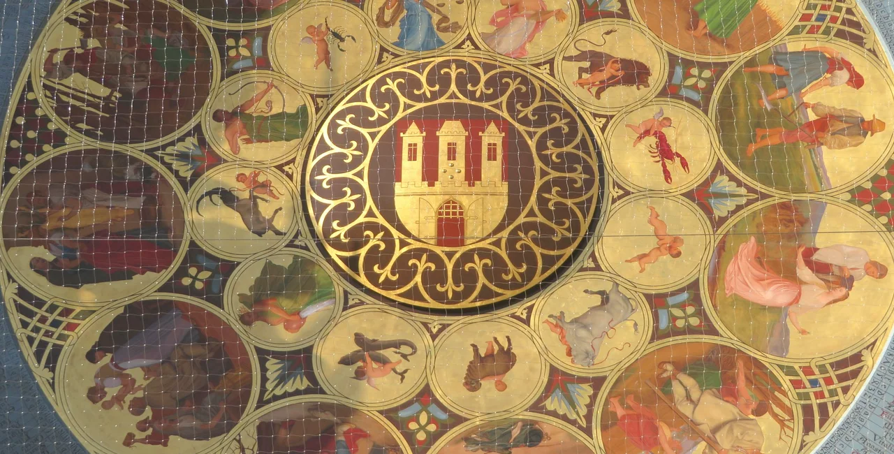 Calendar wheel on the Astronomical clock in 2018. Photo: Raymond Johnston.