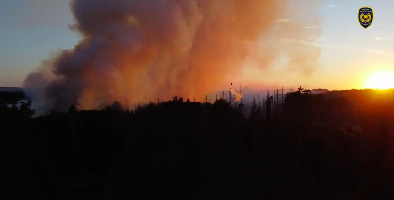 Fire in the Bohemian Switzerland National Park. Photo via Twitter @