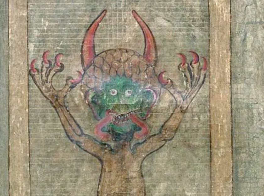 Detail of the Devil's Bible. Public domain.