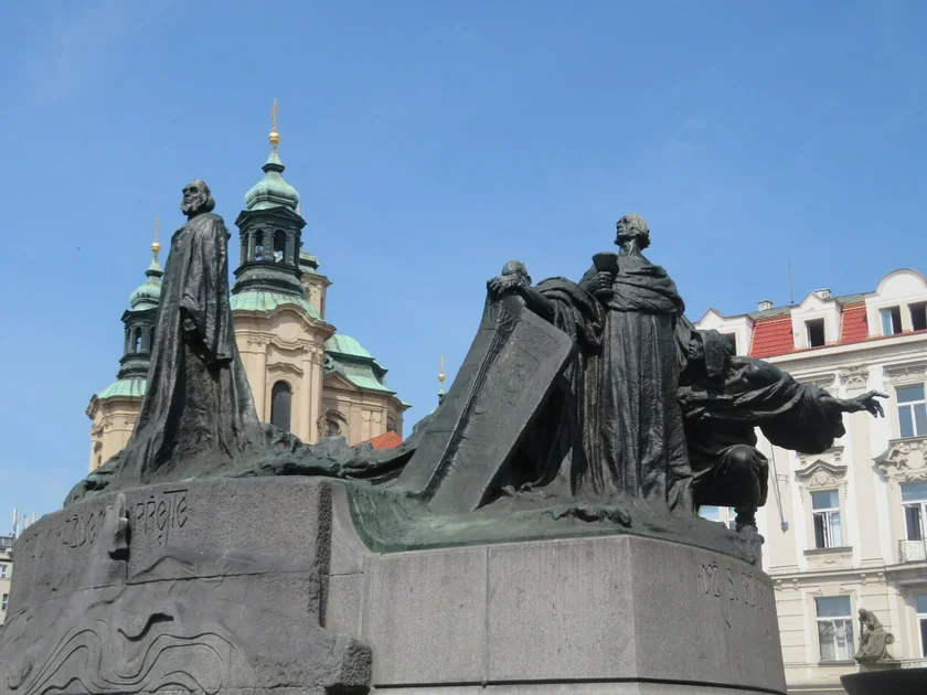 Jan Hus statue on Old Town Square. Photo: Raymond Johnston